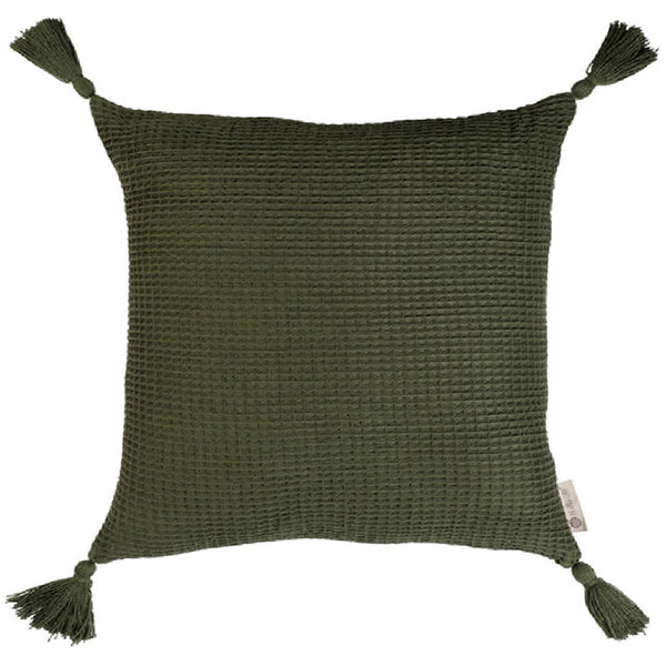 Buy Woven Waffle Cushion Cover (Olive) | Shop Verified Sustainable Covers & Inserts on Brown Living™