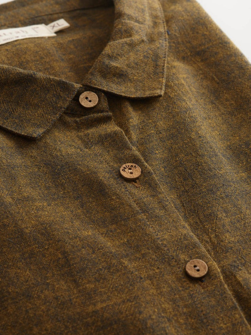 Buy Yellow Handwoven Overlay Kurta Shirt | Shop Verified Sustainable Mens Shirt on Brown Living™