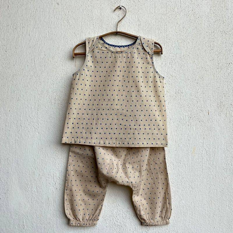 Buy Zoo Jhabla Bag - Zoo Jhabla with Indigo Raidana Pants | Shop Verified Sustainable Kids Daywear Sets on Brown Living™